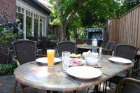 Terrasse im Gasthof Oldenwöhrden